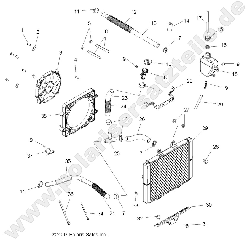 ENGINE, COOLING SYSTEM (Produktionsdatum nach 07.04.)