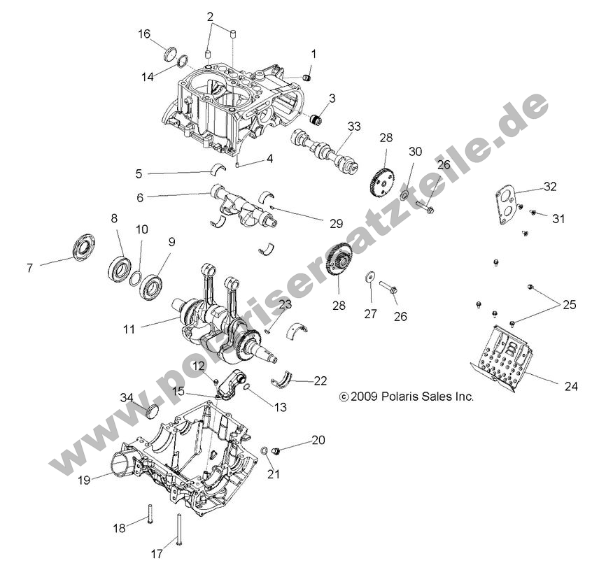 ENGINE, CRANKCASE and CRANKSHAFT