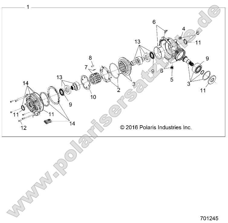 Drive Train, Front Gearcase Internals (if built after 8/29/16) (701245)