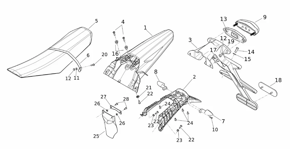 Kunststoffteile hinten / Sitzbank