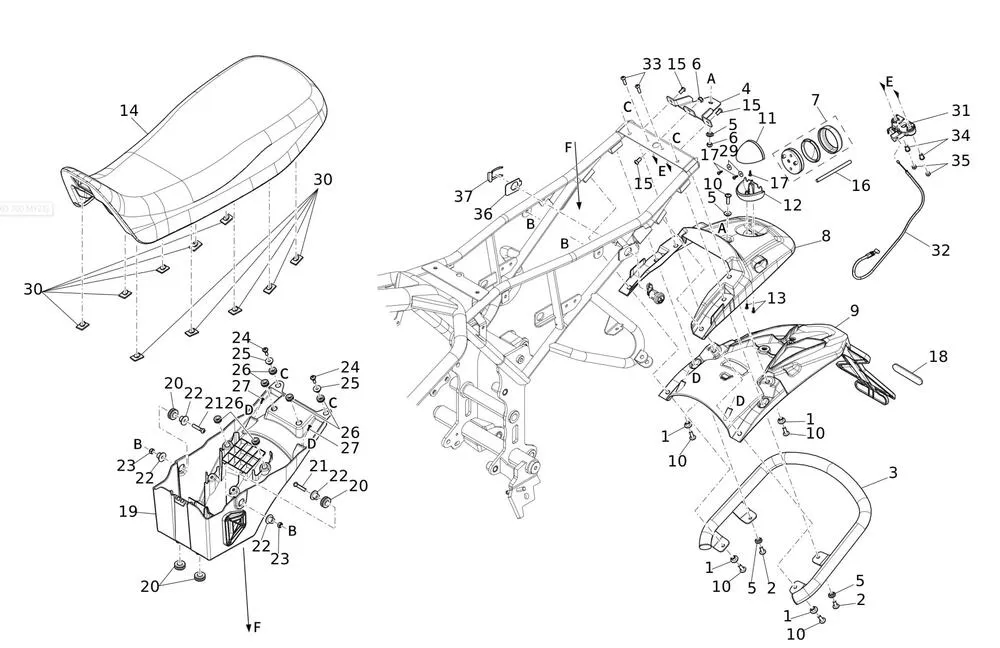 Verkleidung hinten / Sitz