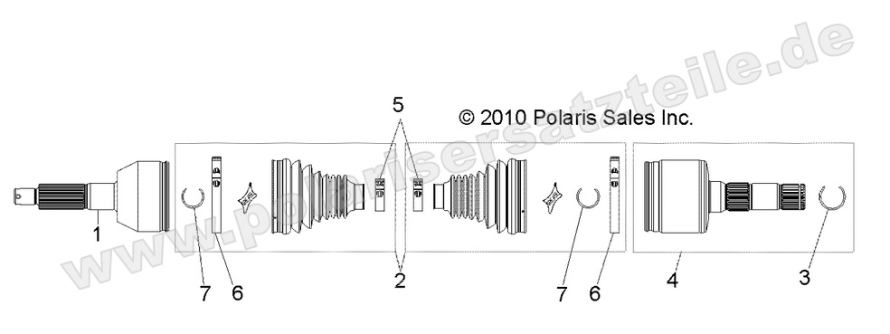 drive train rear half shaft rh