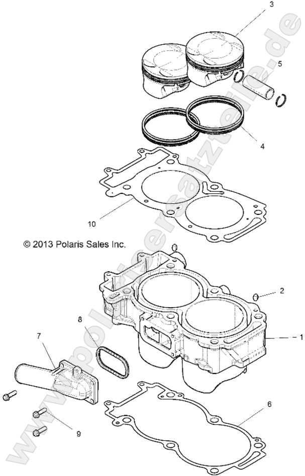 ENGINE, CYLINDER AND PISTON