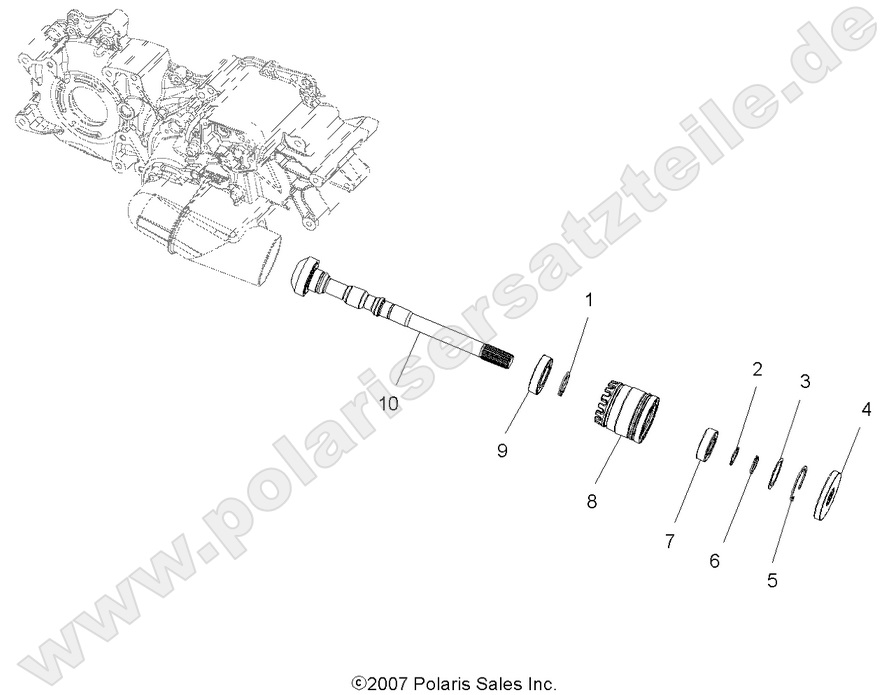 DRIVE TRAIN, MAIN GEARCASE OUTPUT SHAFT
