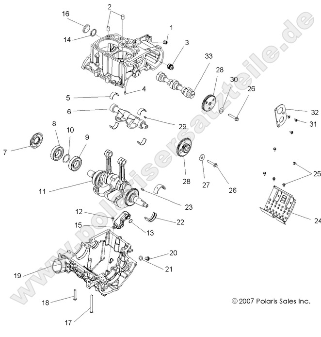 ENGINE, CRANKCASE and CRANKSHAFT
