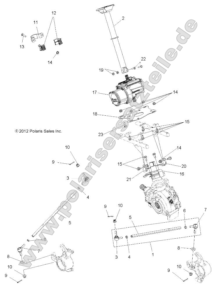 Steering, Steering Post Asm. (49ATVSTEERING13850SCRAM)