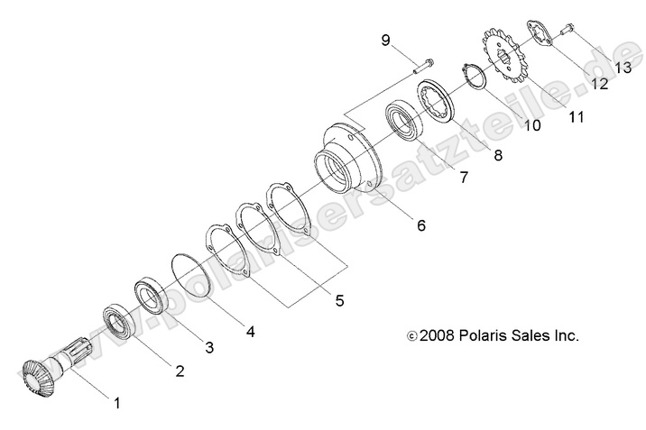 drive train gear shaft output
