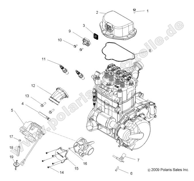 engine throttle body and valve cover