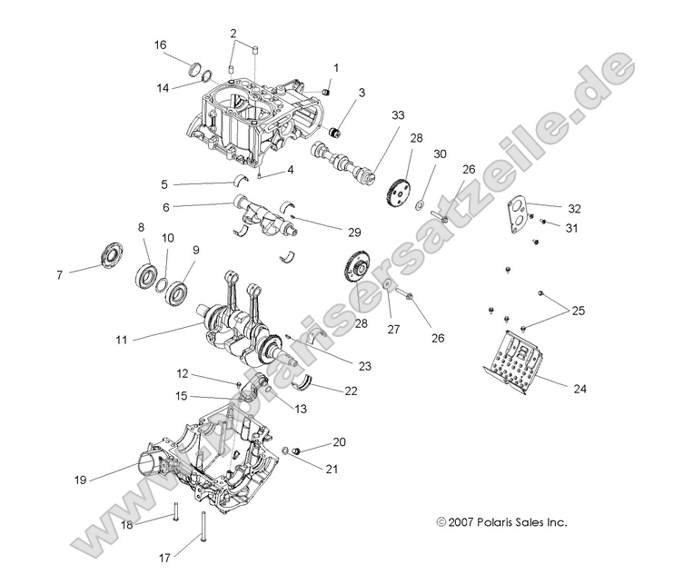 engine crankcase and crankshaft