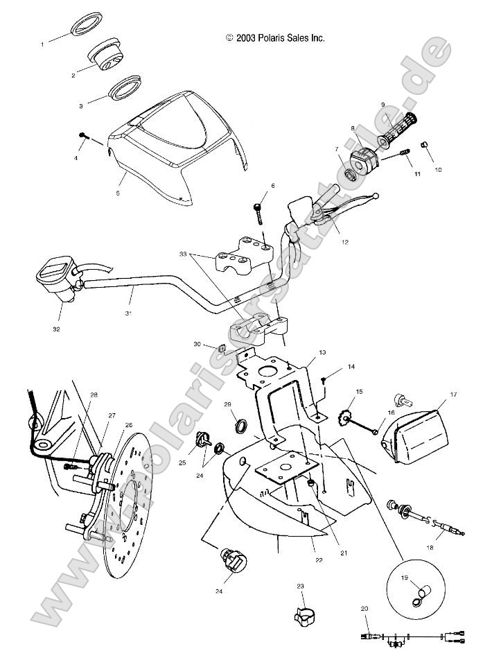 Handlebar and Headlight Pod