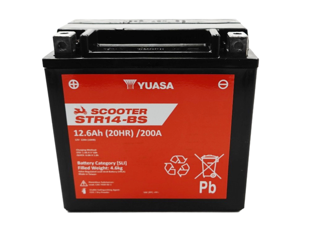 Yuasa STR14-BS AGM Scooter Batterie 12V 12AH CP - Einbaufertig (YTX14-BS FTX14-BS GTX14-BS) Yuasa STR14-BS AGM Scooter Batterie 12V 12AH CP - Einbaufertig (YTX14-BS FTX14-BS GTX14-BS)