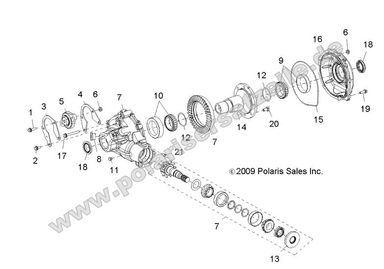DRIVE TRAIN, GEARCASE, CARRIER, INTERNAL COMPONENTS