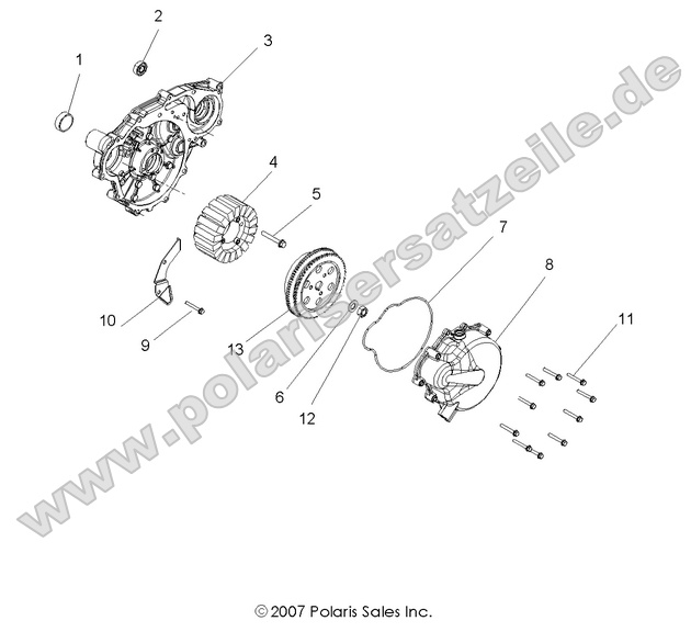 engine stator and flywheel