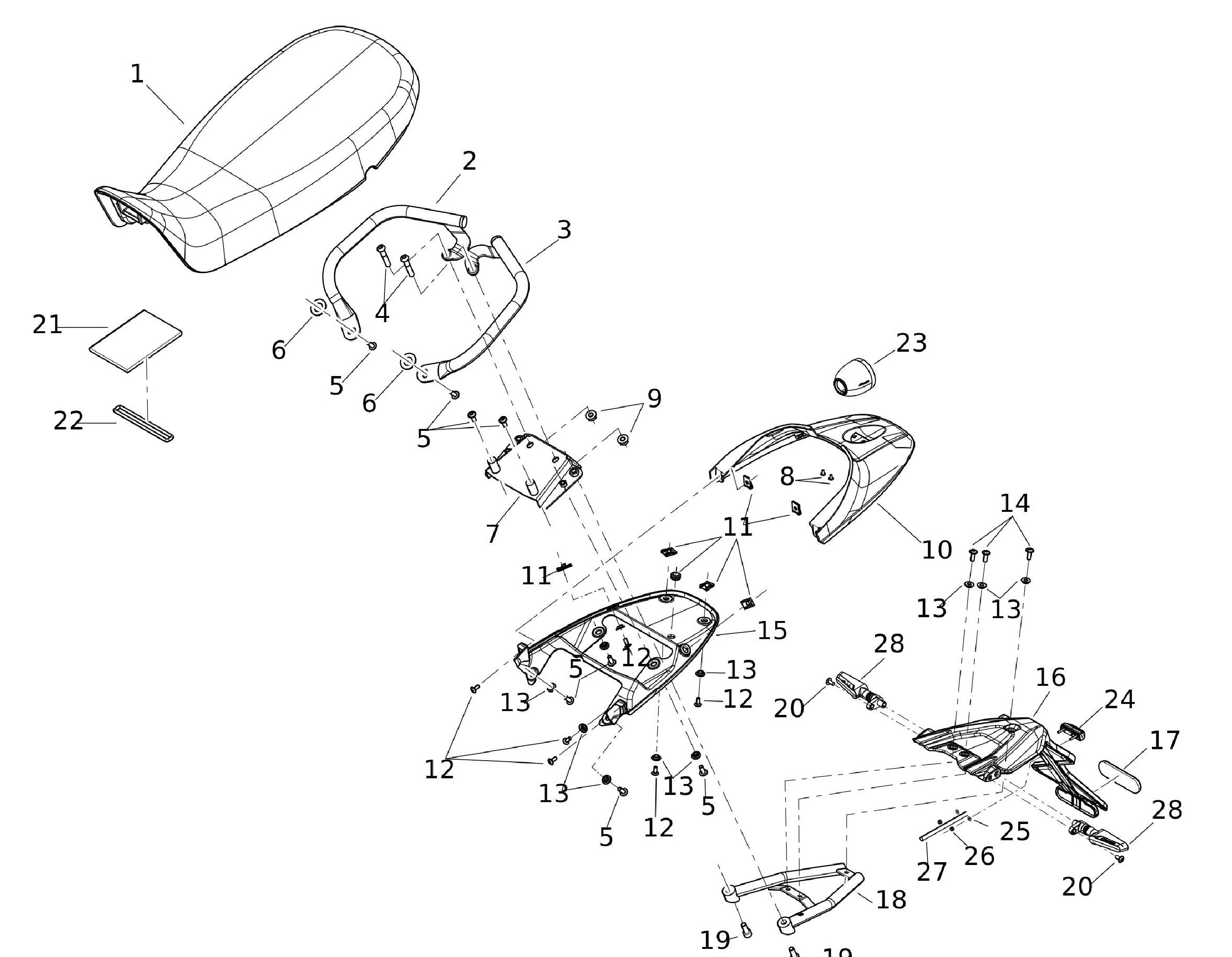 Sitzbank / Schutzblech hinten Sitzbank / Schutzblech hinten
