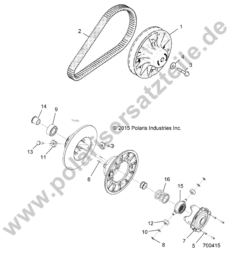 DRIVE TRAIN, SECONDARY CLUTCH