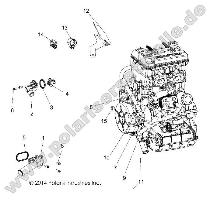 Engine, Cooling, Thermostat and Bypass