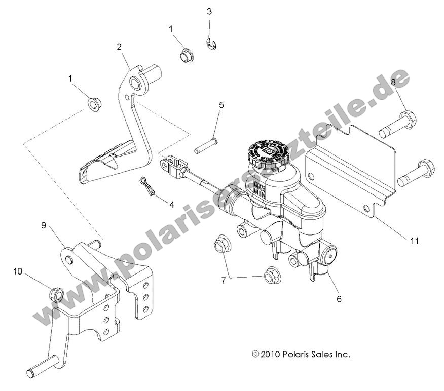 brakes pedal and master cylinder