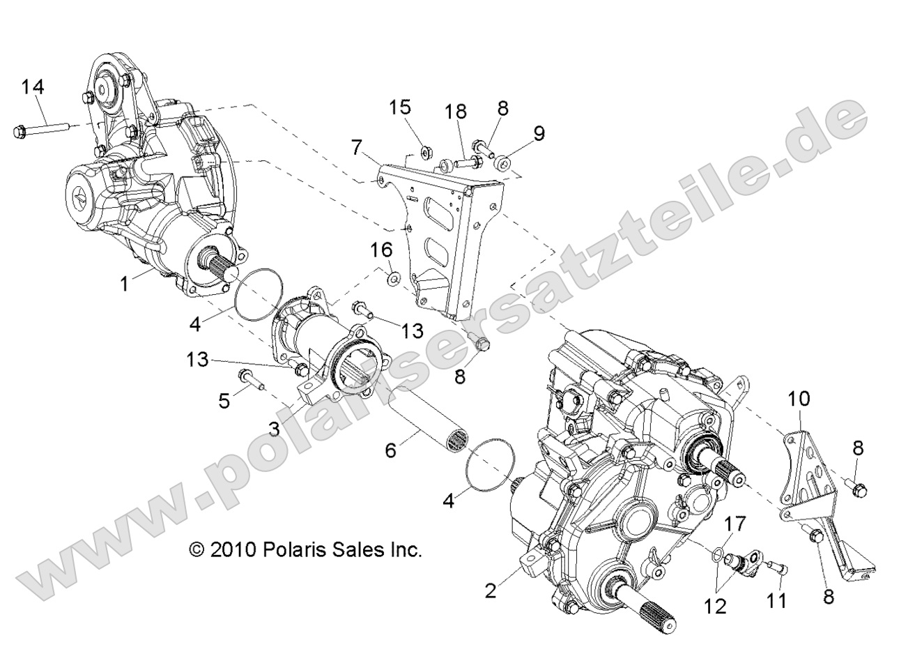 DRIVE TRAIN, GEARCASE, CARRIER MOUNTING