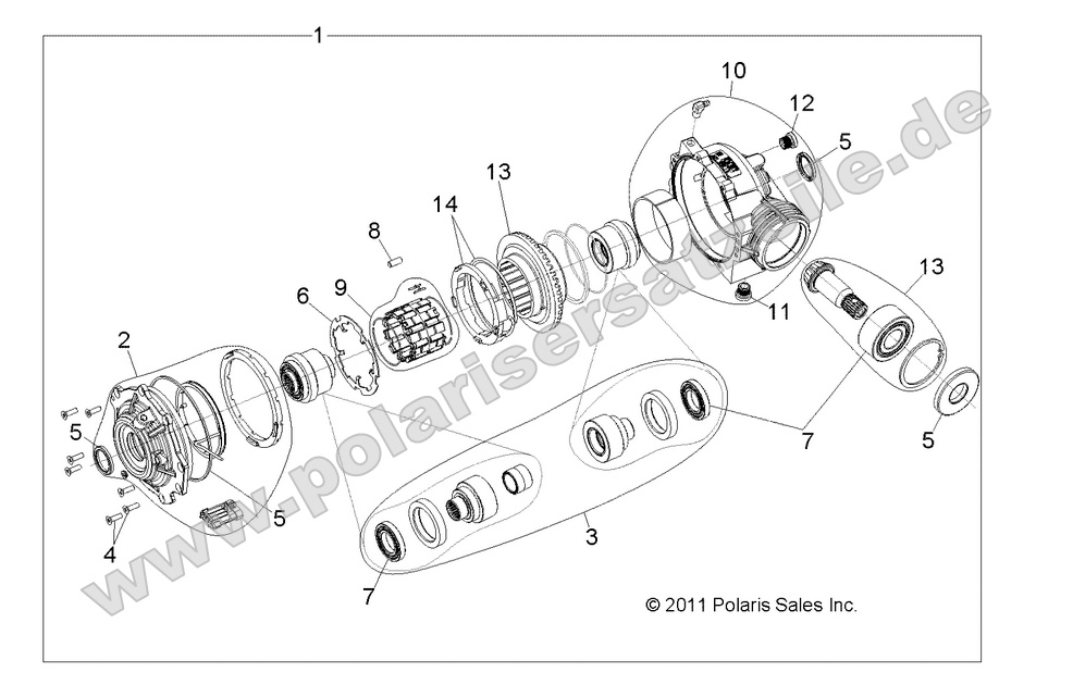DRIVE TRAIN, FRONT GEARCASE INTERNALS