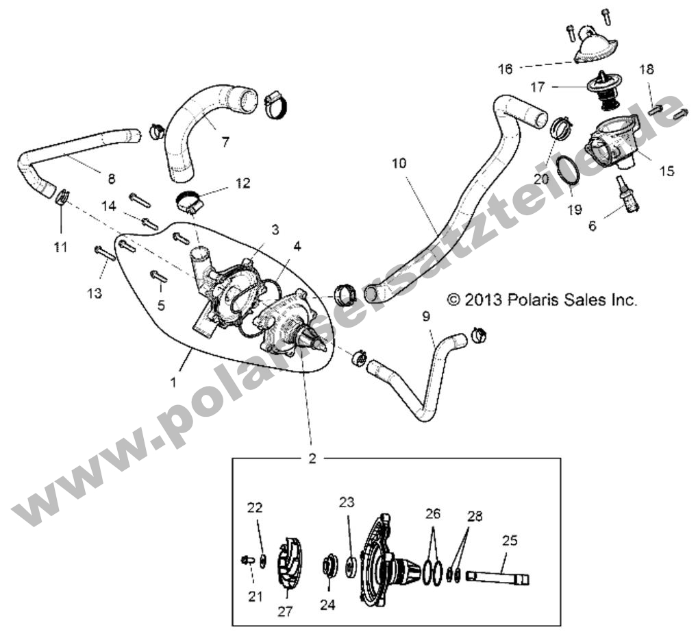 ENGINE, WATERPUMP AND BYPASS