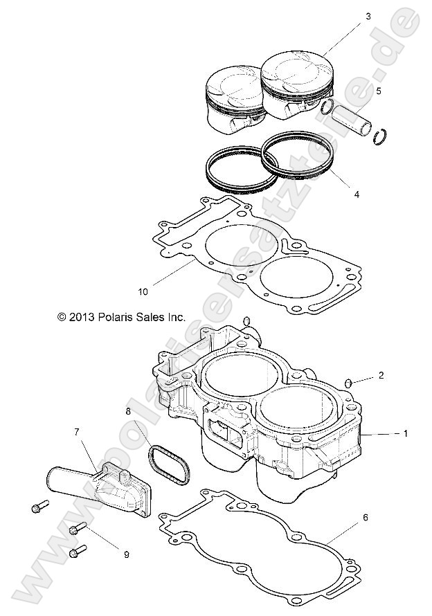 ENGINE, CYLINDER AND PISTON