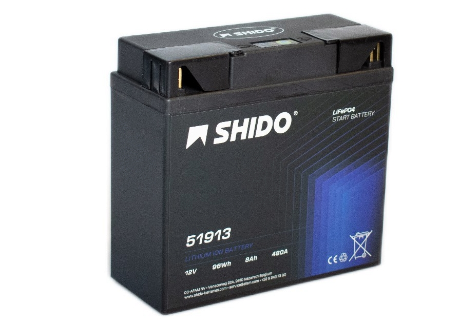 Shido 51913 Lithium Ionen Batterie 12V LiFePO4 (51814 YT19BL-BS) Shido 51913 Lithium Ion Batterie 12V 96 Wh