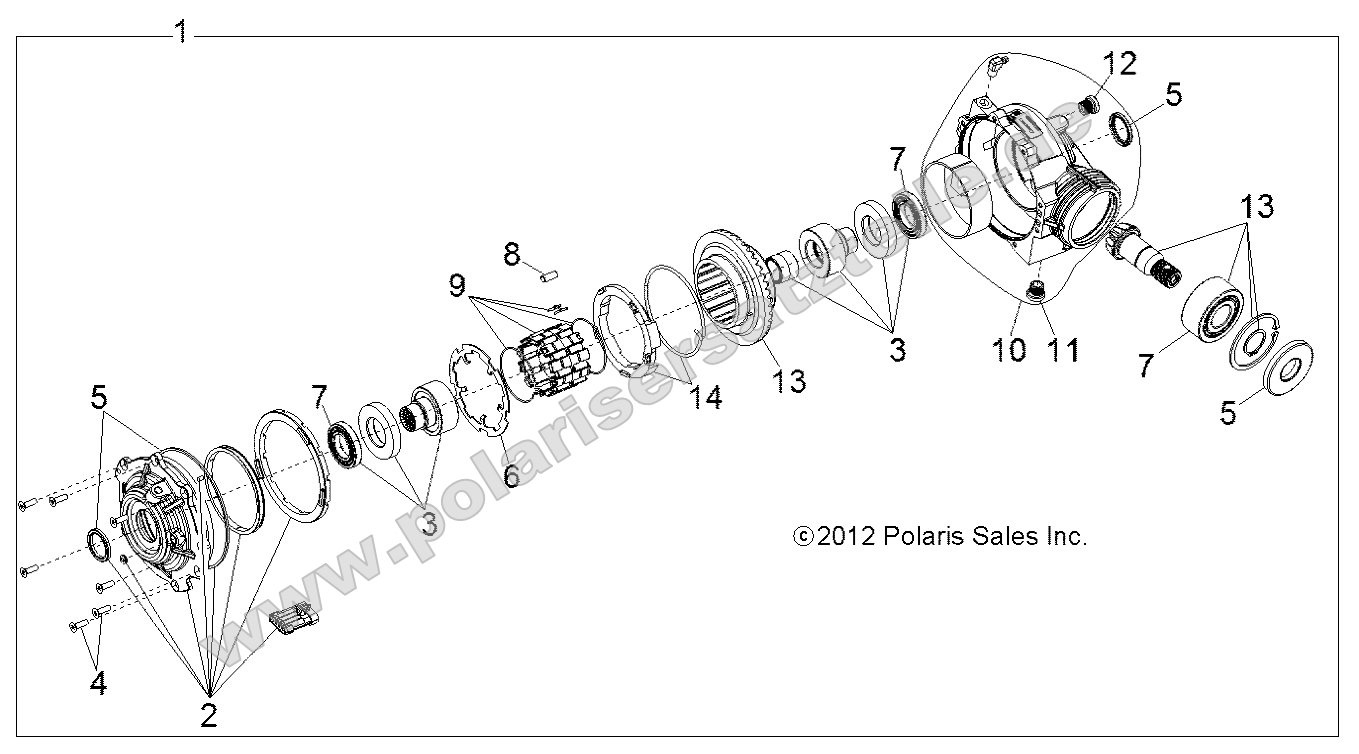 Drive Train, Front Gearcase Internals (if built before 8/29/16) (49RGRTRANSINTL13900XP)