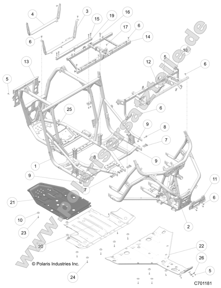 Chassis, Main Frame and Skid Plates (C701181)