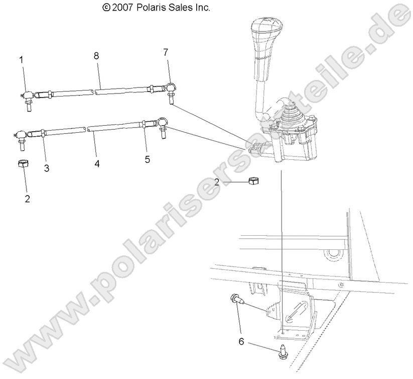 DRIVE TRAIN, GEAR SELECTOR MOUNTING