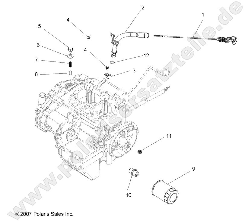 ENGINE, DIPSTICK and OIL FILTER