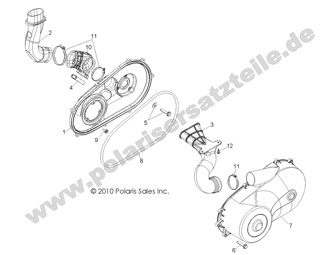 DRIVE TRAIN, CLUTCH COVER and DUCTING