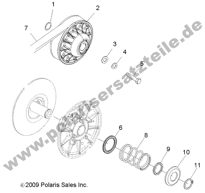 DRIVE TRAIN, SECONDARY CLUTCH