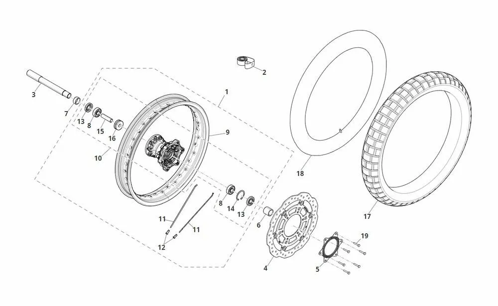 Vorderrad für VIN bis ZFMCA500SLU002090