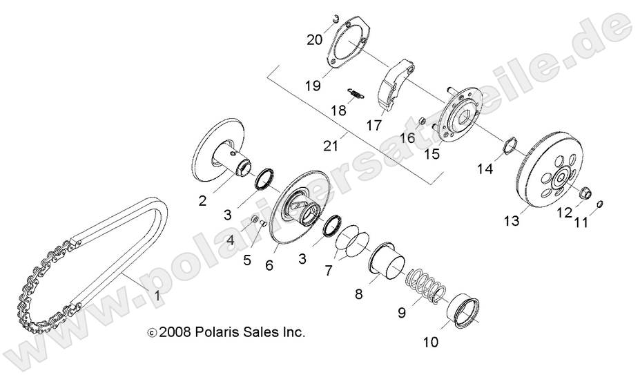 DRIVE TRAIN, CLUTCH, SECONDARY