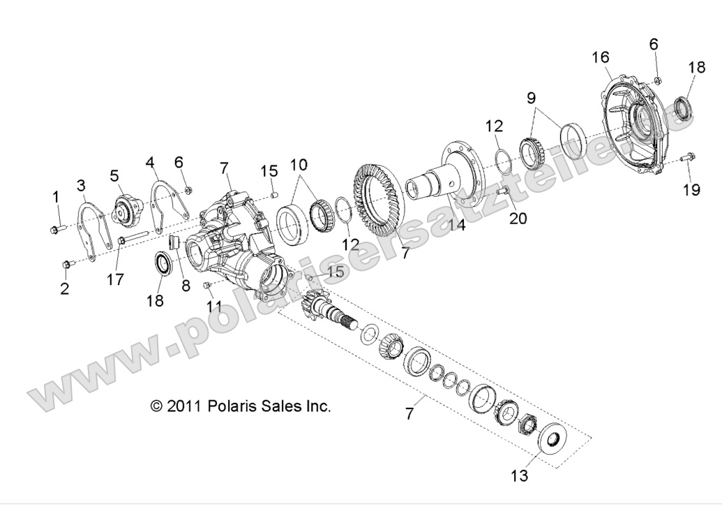 DRIVE TRAIN, GEARCASE, CARRIER, INTERNAL COMPONENTS