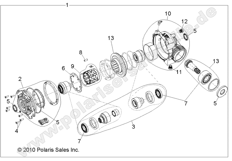 DRIVE TRAIN, FRONT GEARCASE INTERNALS