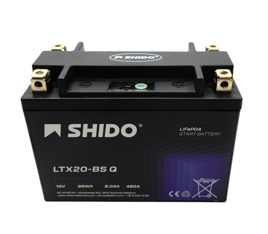 Shido LTX20 Q Lithium Ionen Batterie 12V LiFePO4 (YTX20-BS YTX20HL-BS)