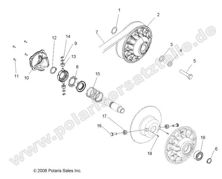 DRIVE TRAIN, SECONDARY CLUTCH
