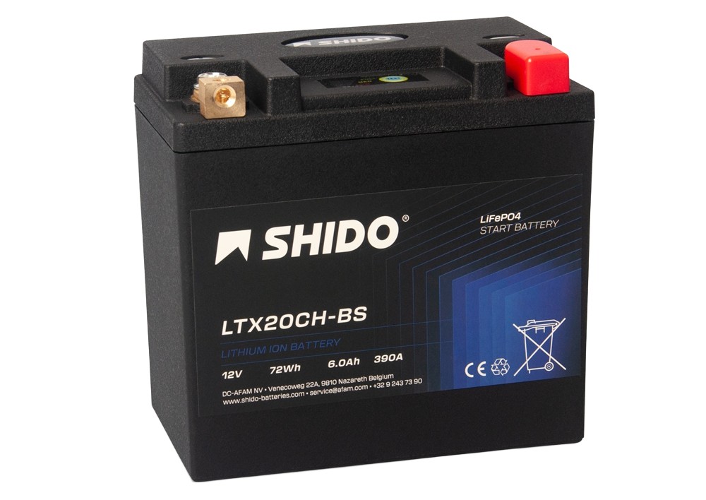 Shido LTX20CH-BS Lithium Ionen Batterie 12V LiFePO4 (YTX20CH-BS FTX20CH-BS)