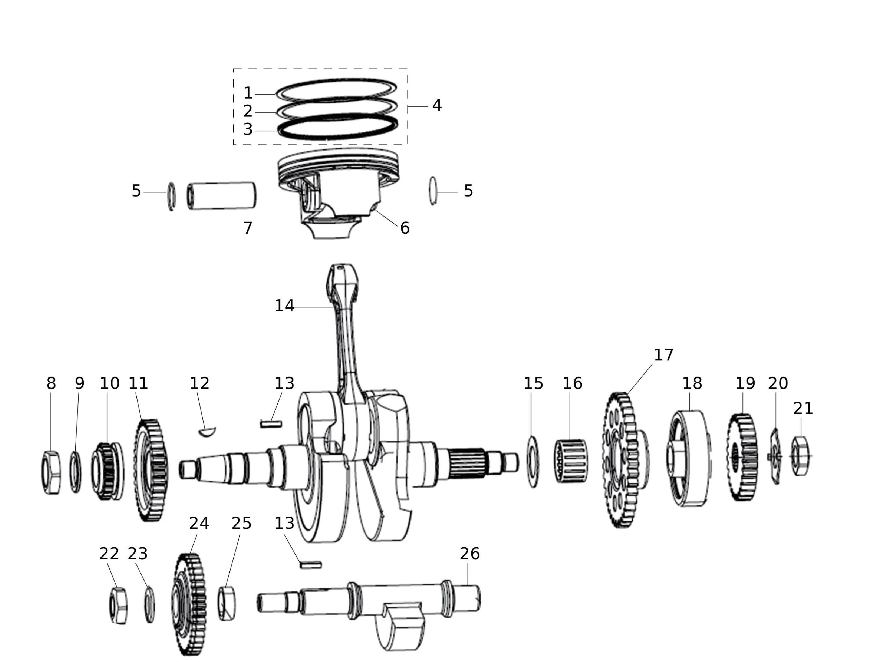 Kolben / Kurbelwelle Kolben / Kurbelwelle