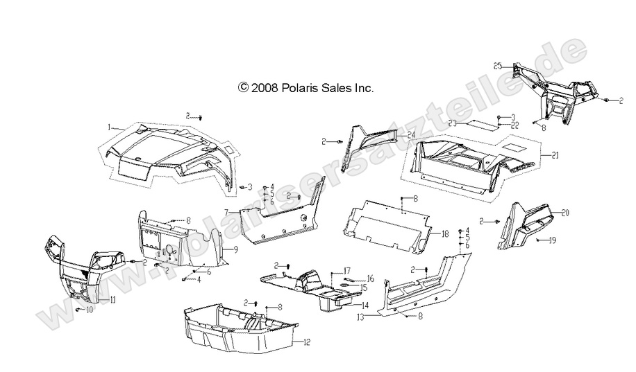 body hood bumpers panels floor and rack