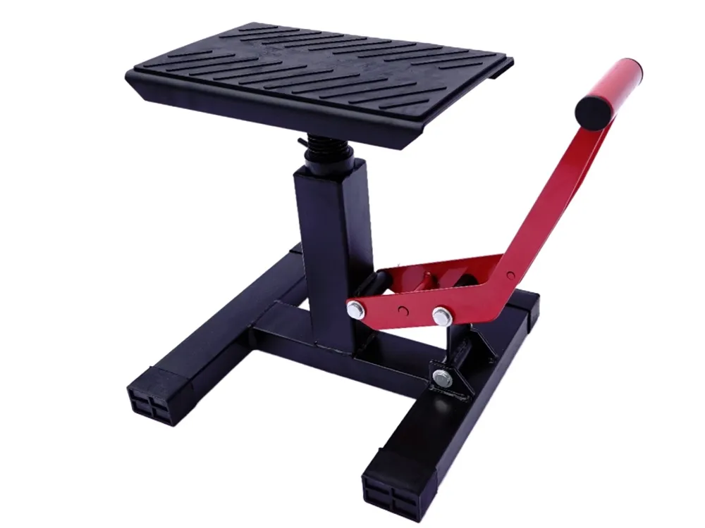 TMP Motocross & Enduro Hubständer Factory / MX Montageständer - schwarz-rot