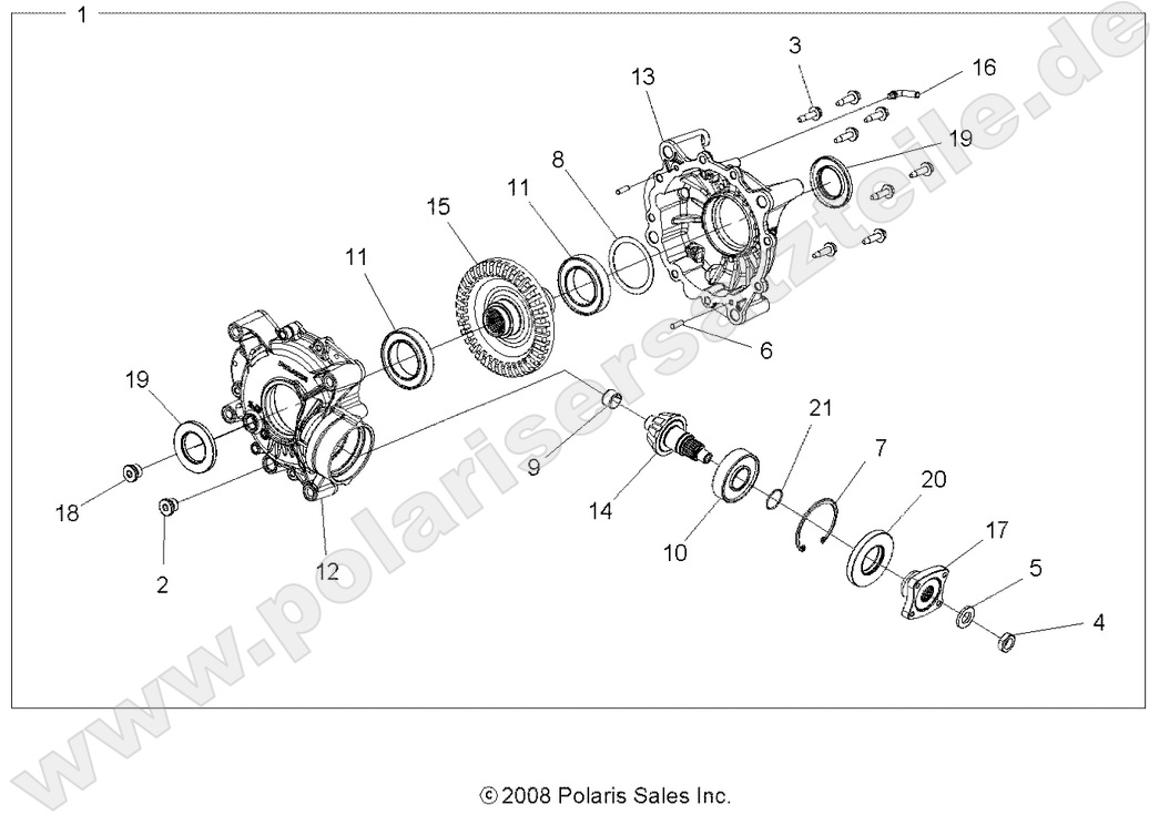 DRIVE TRAIN, REAR GEARCASE INTERNALS (Built 12/02/08 and After)