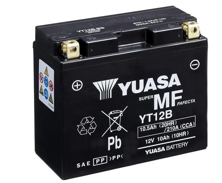 Yuasa YT12B AGM Batterie 12V 10AH WC - Einbaufertig (YT12B-BS YT12-B4 FT12-12B) Yuasa YT12B AGM Batterie 12V 10 AH (WC) ab Werk gefüllt