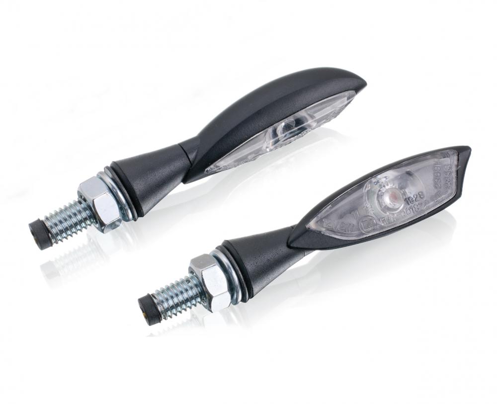 Puig LED Blinker Set DID Power, schwarz, Glas klar, ABE, 63x15 mm