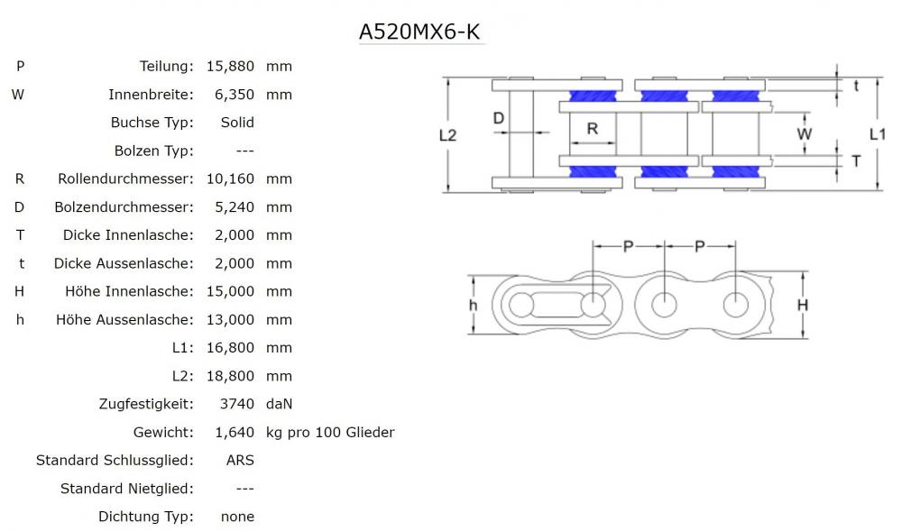 AFAM_MX6_K_Kette_520_schwarz___118_Glieder___Clip_Schloss___Motocross_daten AFAM MX6-K Kette 520 schwarz - 118 Glieder - Clip Schloß - Motocross