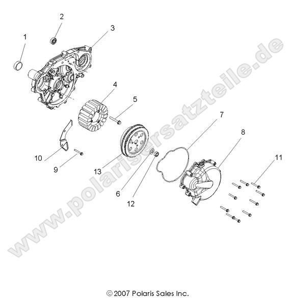 engine stator and flywheel