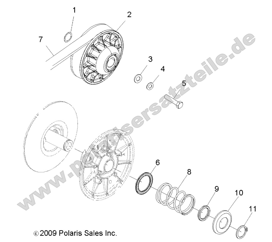 DRIVE TRAIN, SECONDARY CLUTCH