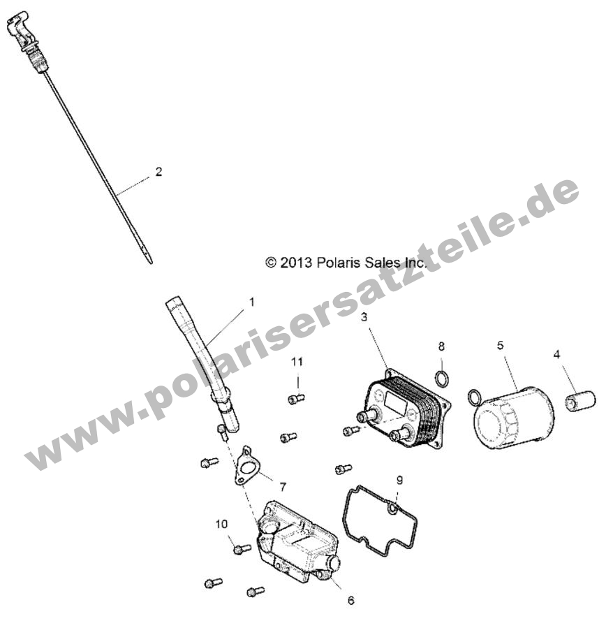 ENGINE, DIPSTICK AND OIL FILTER