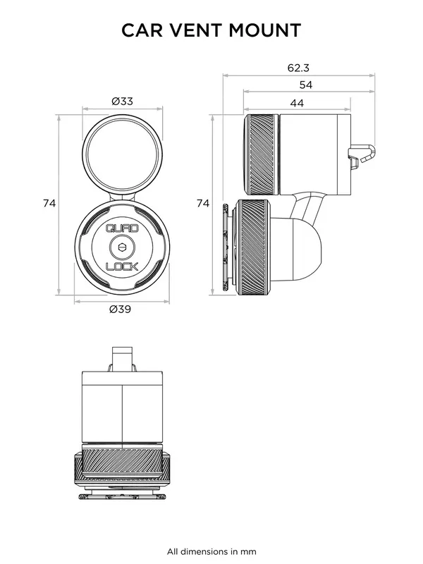 9984-1 Quad Lock MAG Auto Lüftungshalterung
